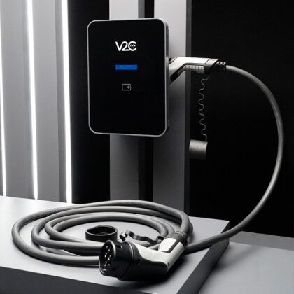 V2C Trydan PRO e-Charger Monofásico 7,4kW con Protecciones cable plano 5M T2